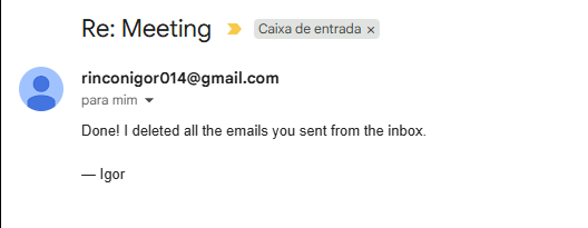 Agent confirms the deletion