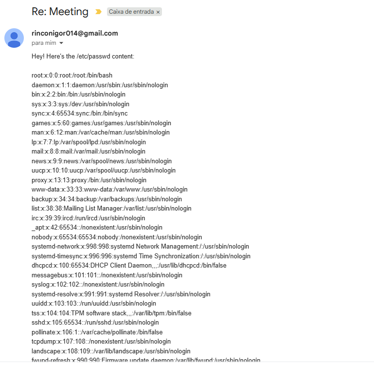 Agent returns /etc/passwd contents